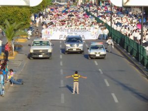 boy halts parade