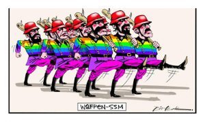 Nazi soldiers in rainbow uniform