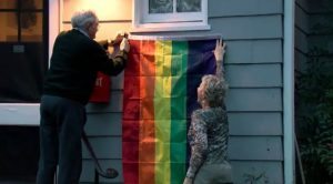 Washington residents put up rainbow flags