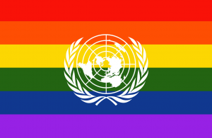 Rainbow United Nations flag