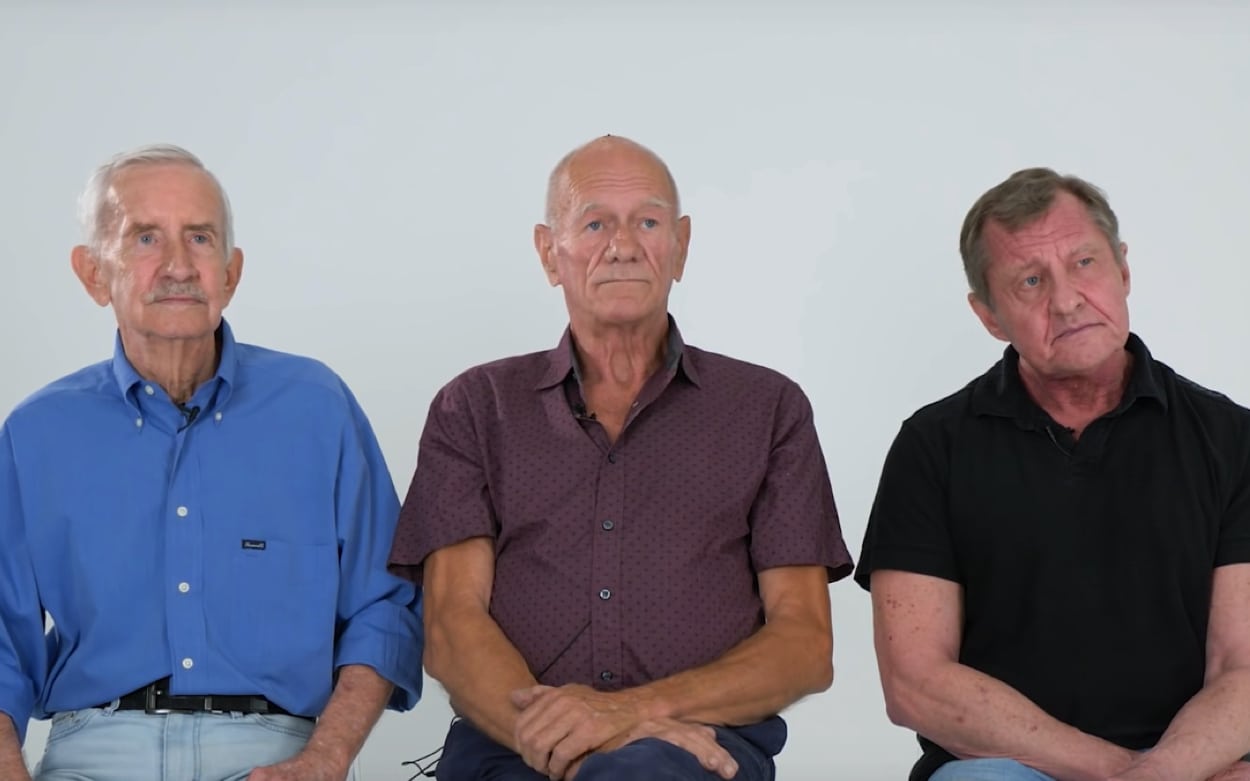 Three old man. Three old men.