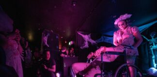 Marcus Palmer filming Disco Bloodbath
