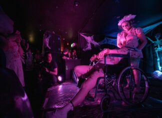 Marcus Palmer filming Disco Bloodbath